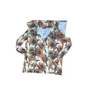 Posh Peanut Women’s Small Henley Lounge Dress Sunflower Bamboo Stretch Slit